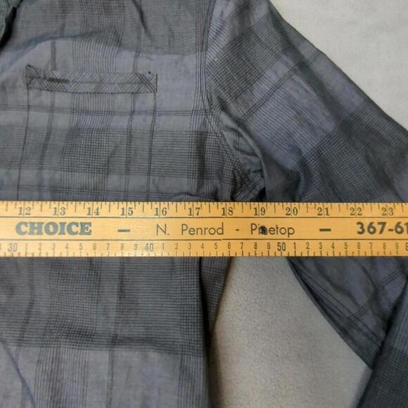 7 Diamonds Premium Gray Windowpane Long Sleeve Button Down - Small Casual - Picture 6 of 9